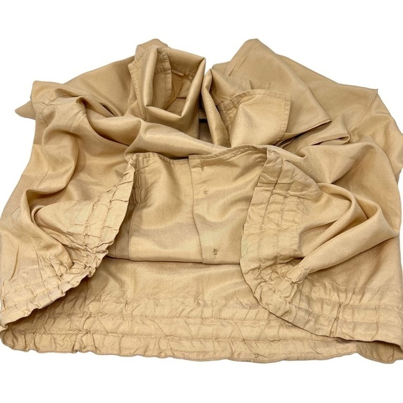 Y2K Neiman Marcus Silk Blend Jacket Yellow Size 16 XL Ribbed Hem Button Placket - Picture 13 of 13